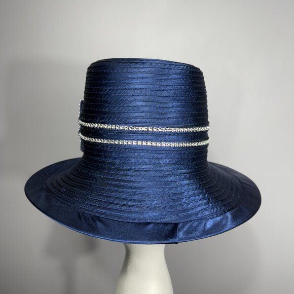 Royal Blue with rhinestones KENTUCKY DERBY or CHURCH SERVICE HAT